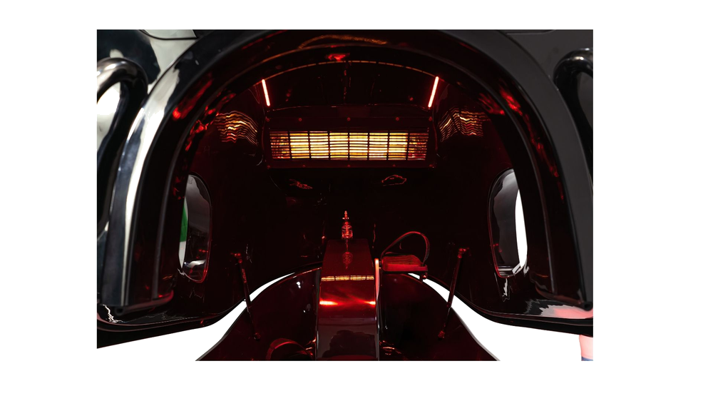 INFRABIKE® profilo laterale — 242cm lunghezza, 180kg, sistema infrarossi 2500W